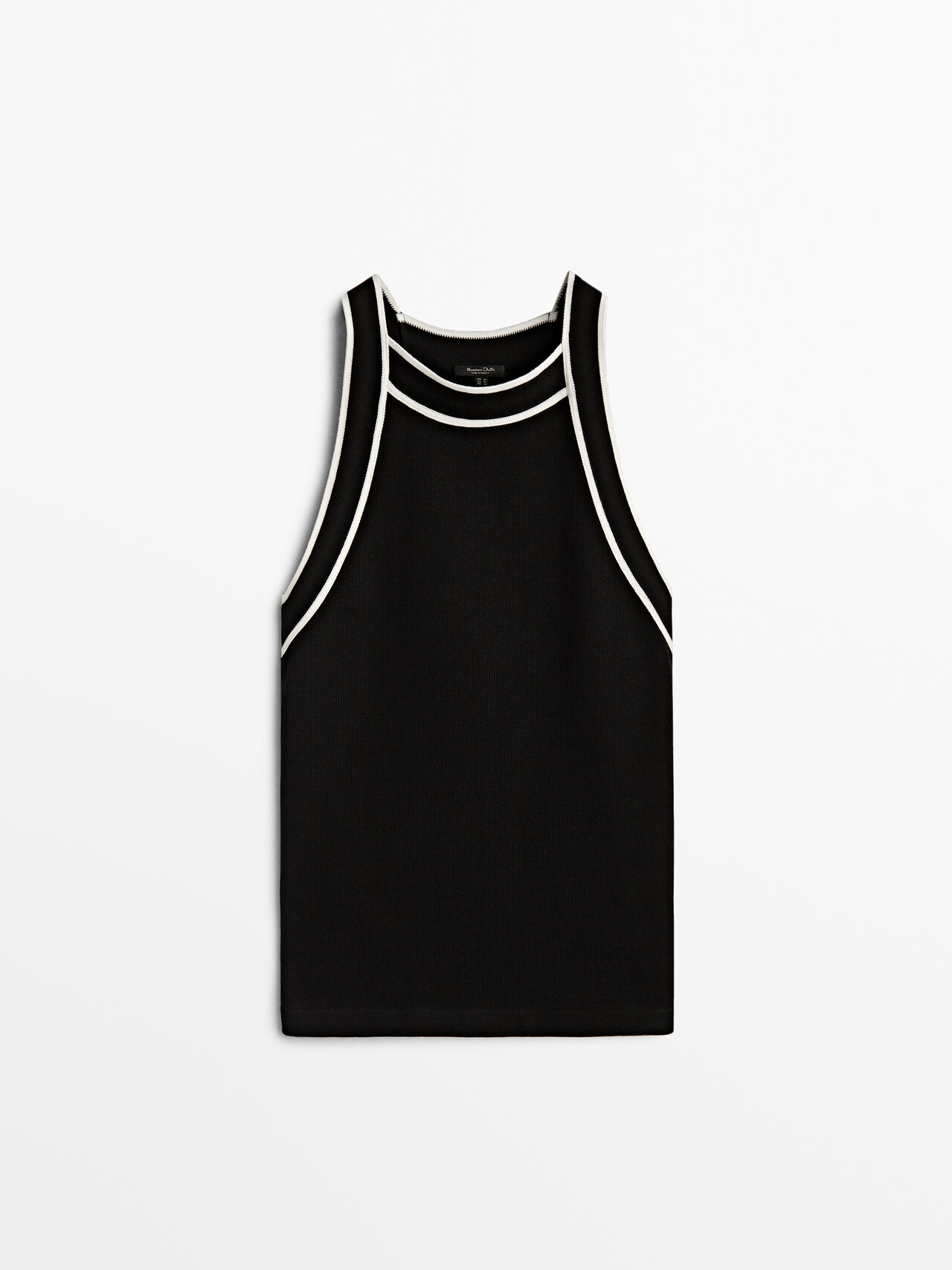 Massimo Dutti Top With Contrast Straps In Schwarz