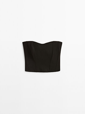 Black bustier top - Massimo Dutti United Kingdom