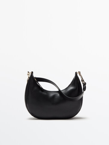 Nappa leather half-moon bag
