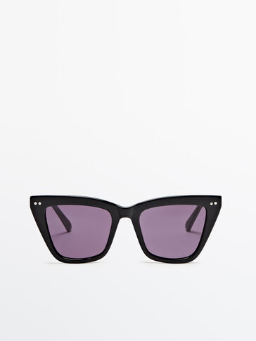 Czarne okulary przeciwsłoneczne cat eye