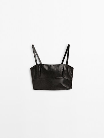 Strappy leather crop top - Studio