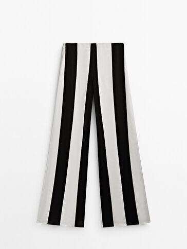 Satin wide-leg trousers with stripes - Studio