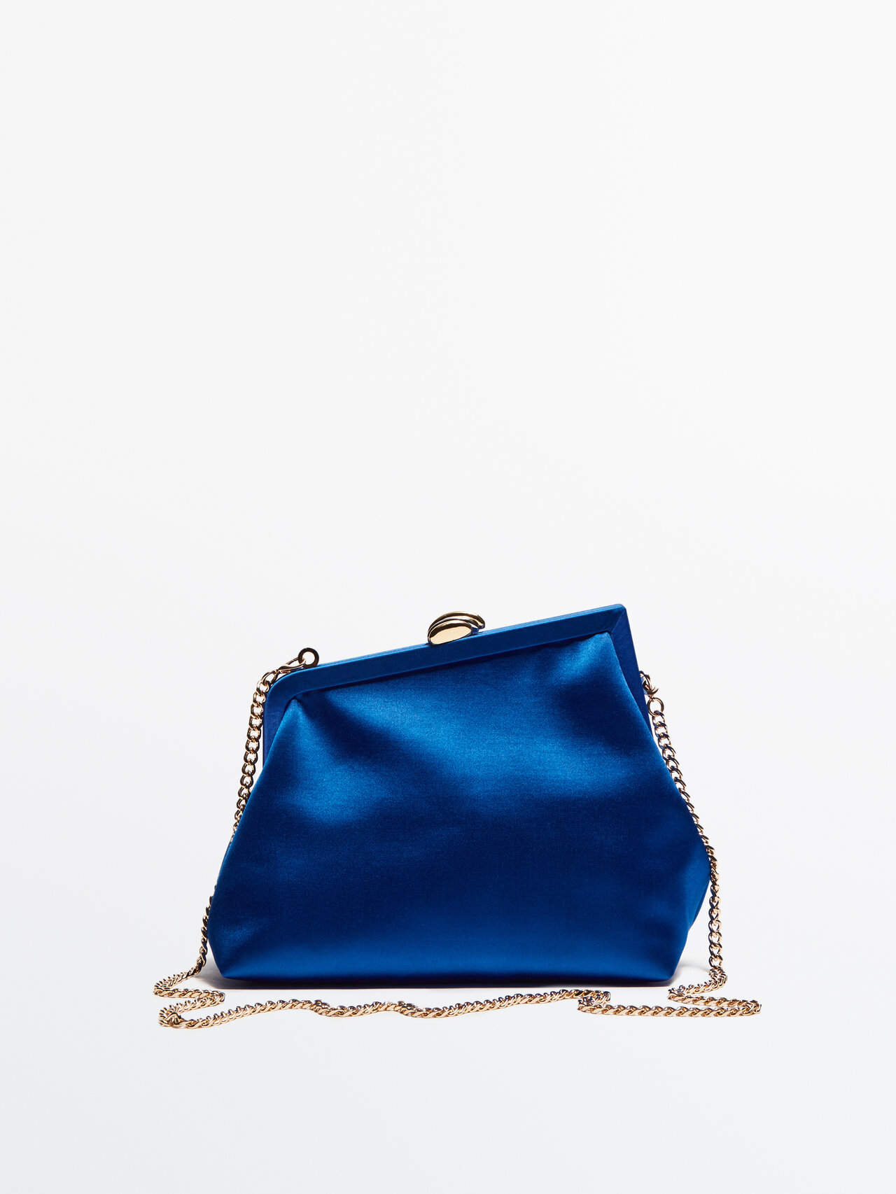 Massimo Dutti Asymmetric Clutch Bag - Studio In Blue