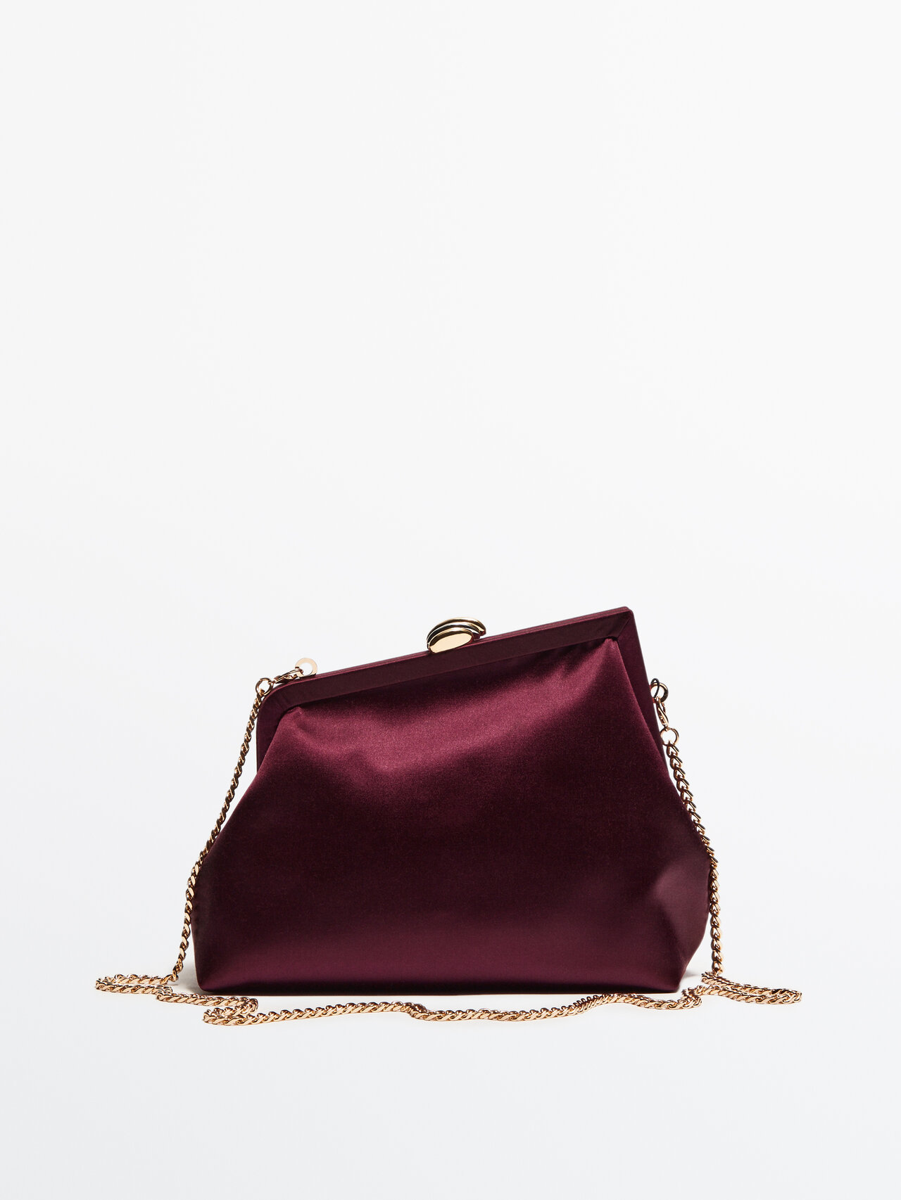 Massimo Dutti Asymmetric Clutch Bag - Studio In Burgundy