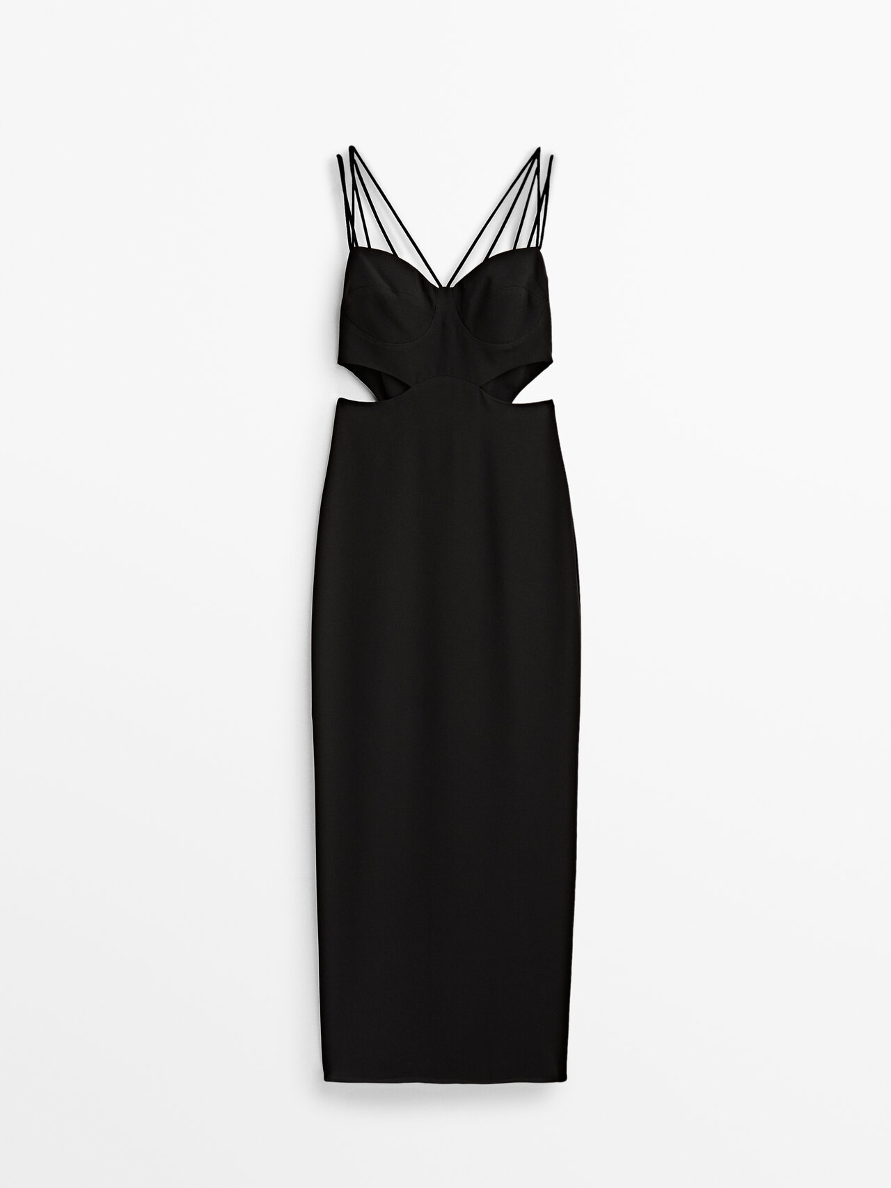 Massimo Dutti Cut-out Dress With Crossed Straps - Studio In Black | ModeSens