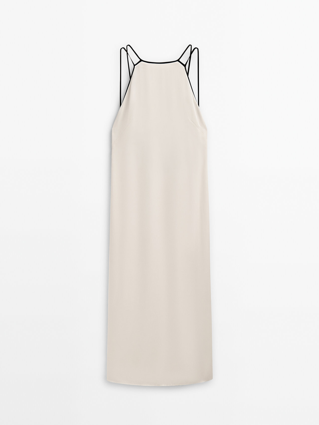 【Massimo Dutti】Long contrast camisole dress Massimo Dutti Contrast Camisole Dress -studio In Cream