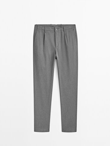 Relaxed-fit melange chinos