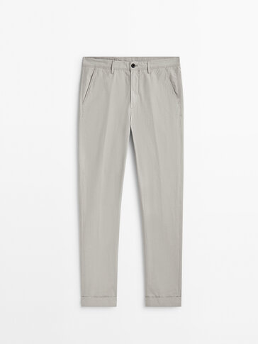 Micro stripe jogger fit chinos