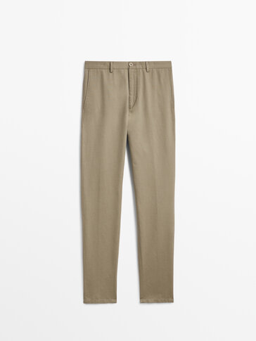 Pantaloni chino con micro struttura tapered fit