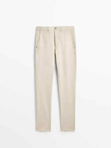 Pantaloni chino con micro struttura tapered fit