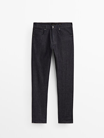 Tapered rinse wash jeans