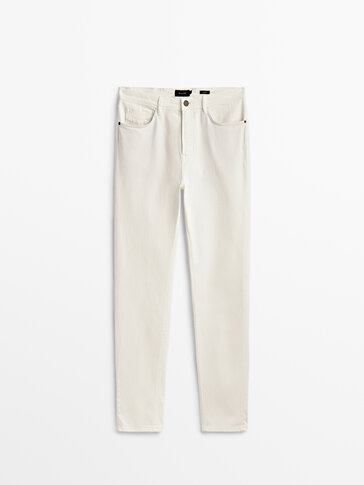 Панталон тип дънки с примес на памук и стесняващи се крачоли