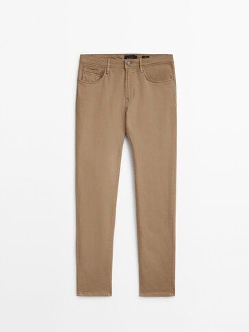Панталон тип дънки с примес на памук и стесняващи се крачоли