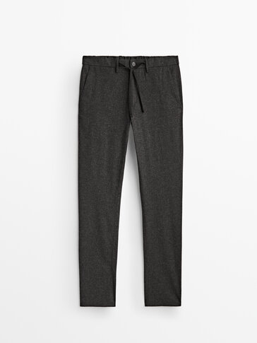 Relaxed-Fit Chino mit Hahnentrittmuster