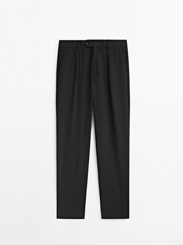 Tapered fit canvas trousers with darts - Studio