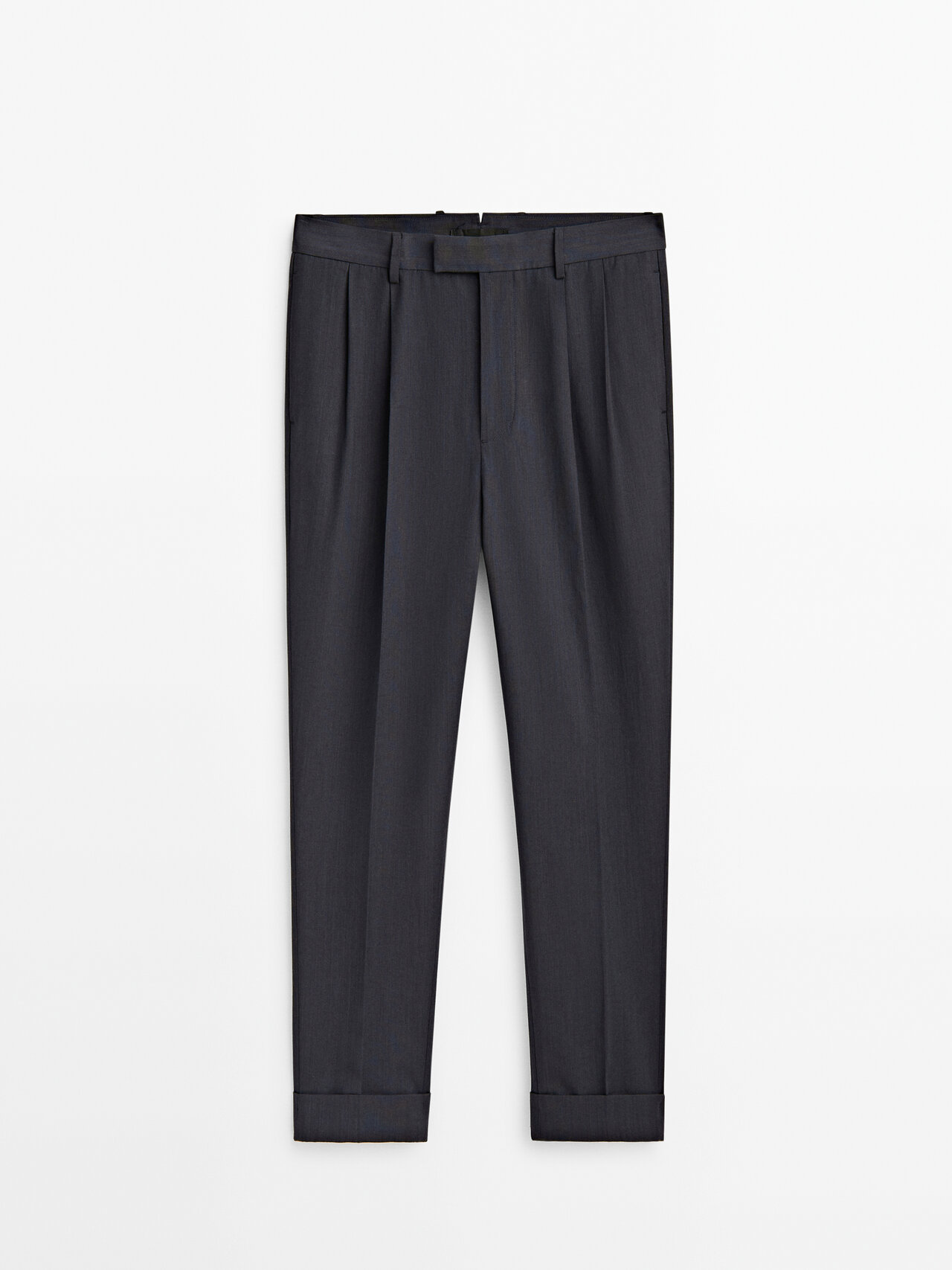 MASSIMO DUTTI HOSE AUS CANVAS IM RELAXED-FIT MIT DOPPELTER BUNDFALTE -STUDIO 