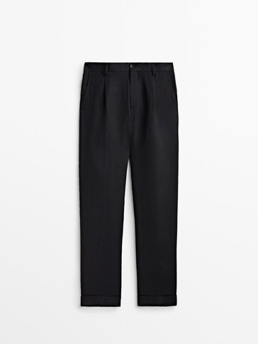 Textured linen suit trousers - Limited Edition