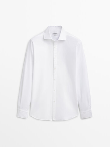 Slim fit cotton Oxford shirt