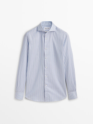 Easy iron slim fit striped textured shirt