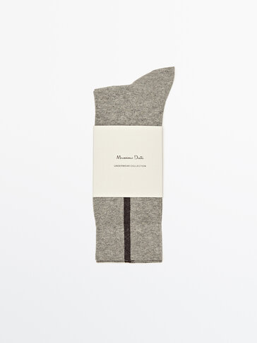 Long socks with contrast stripe