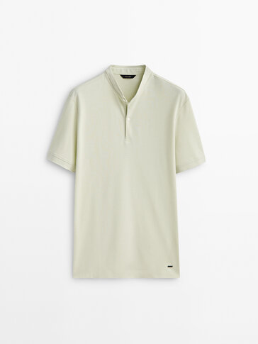 Polo shirt 100% cotton with stand-up collar