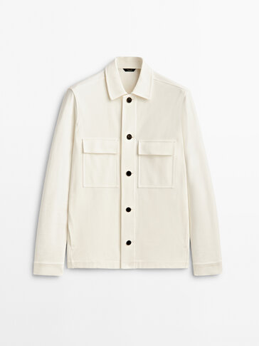 Cotton twill overshirt with pockets
