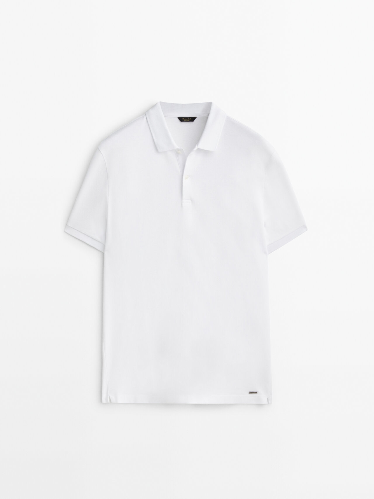 Massimo Dutti Poloshirt Aus Reinem Baumwollpikee In Weiss