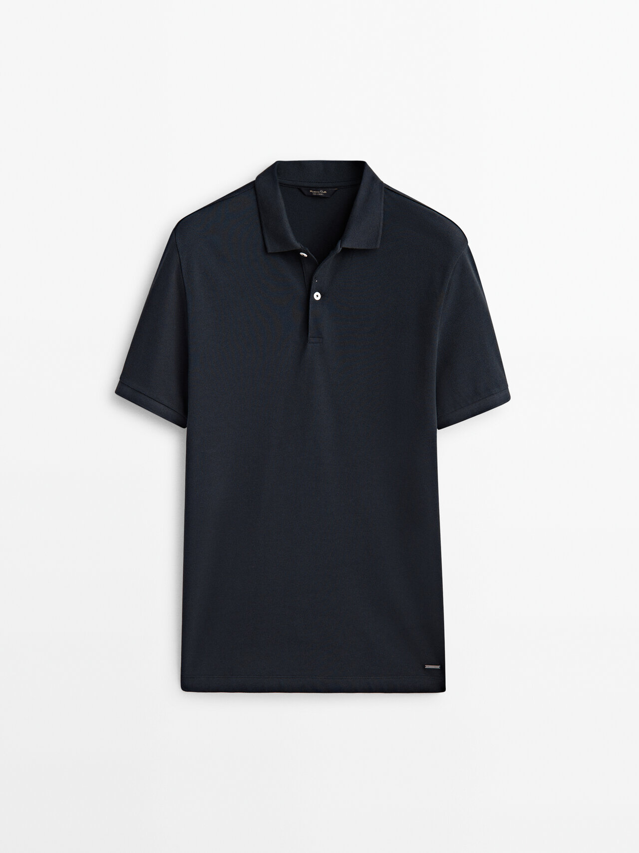 Massimo Dutti Poloshirt Aus Reinem Baumwollpikee In Marineblau