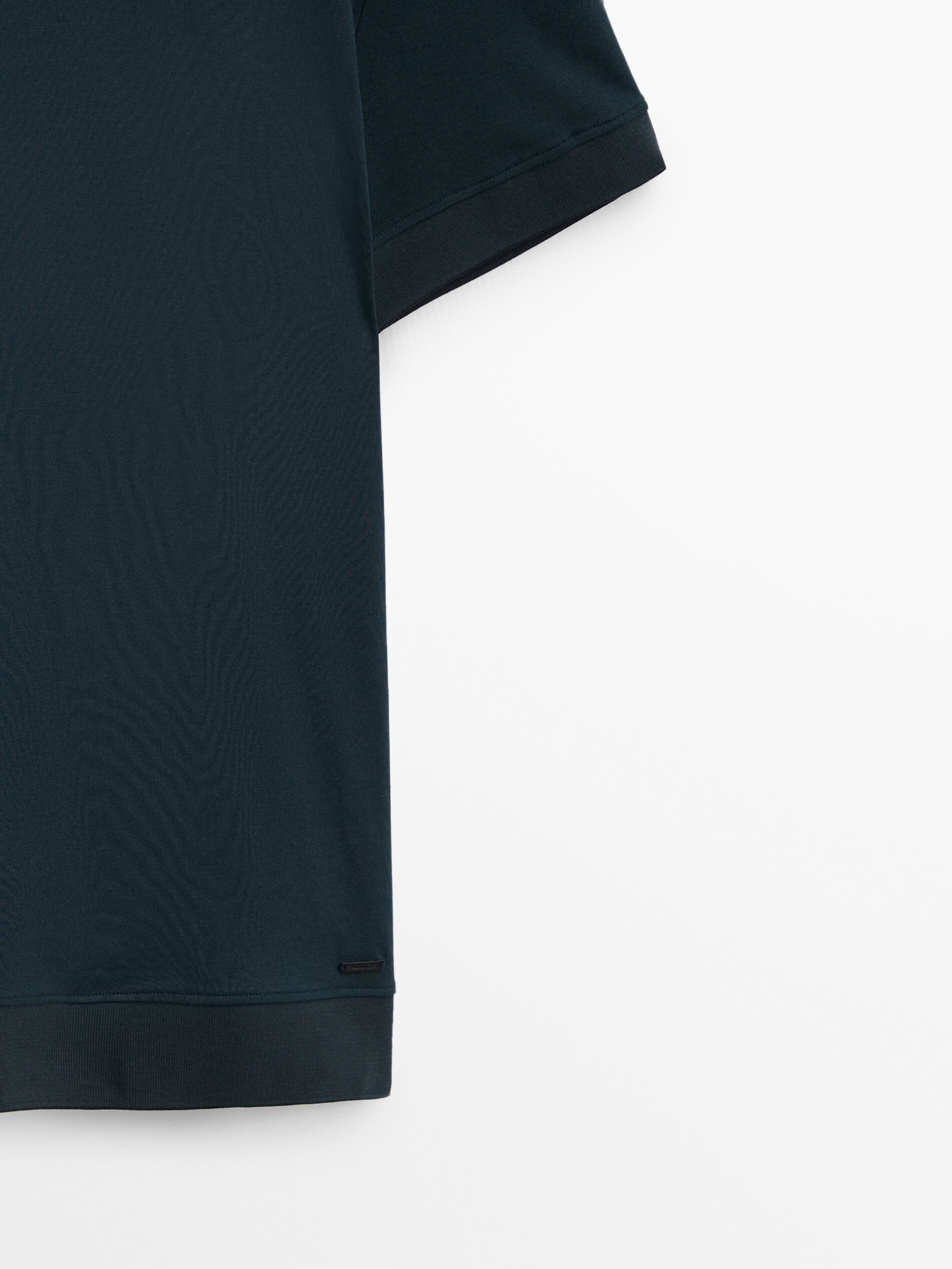 Massimo Dutti Kısa kollu kontrast sweatshirt. 3