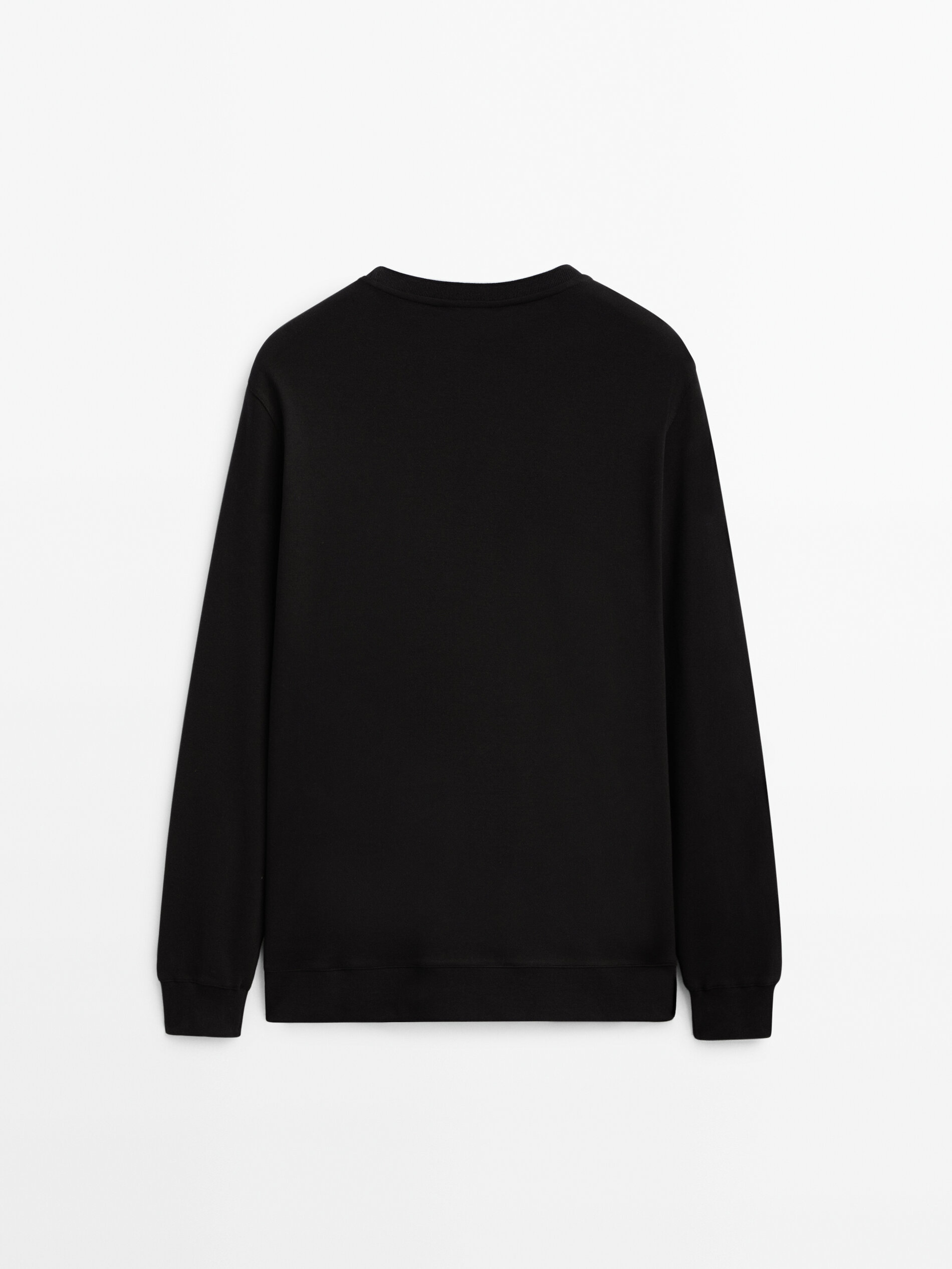 Massimo Dutti Pamuk karışımlı kontrast sweatshirt 1
