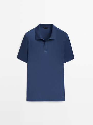 Mercerised cotton blend polo shirt
