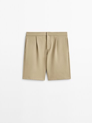 Cotton blend bermuda shorts