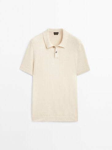 Short sleeve cotton polo sweater