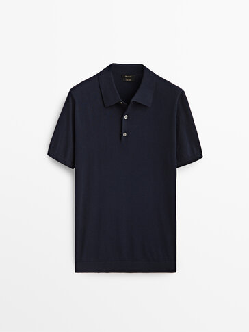 Short sleeve cotton polo sweater