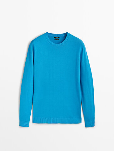 100% cotton crew neck sweater