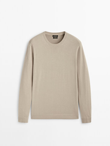 100% cotton crew neck sweater
