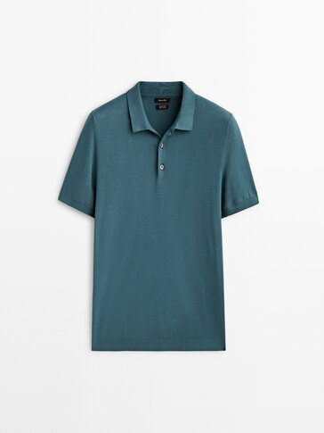 Short sleeve cotton polo sweater