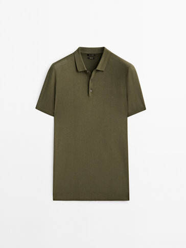 Short sleeve cotton polo sweater