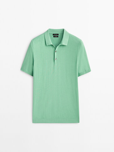 Short sleeve cotton polo sweater