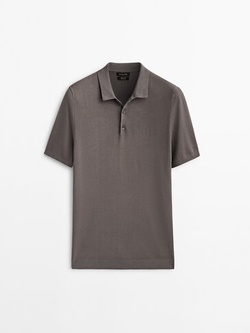 Short sleeve cotton polo sweater