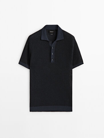 Pull polo jacquard lin Édition Limitée