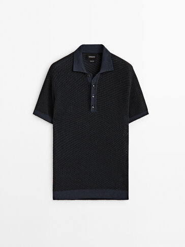 Pull polo jacquard en lin Limited Edition