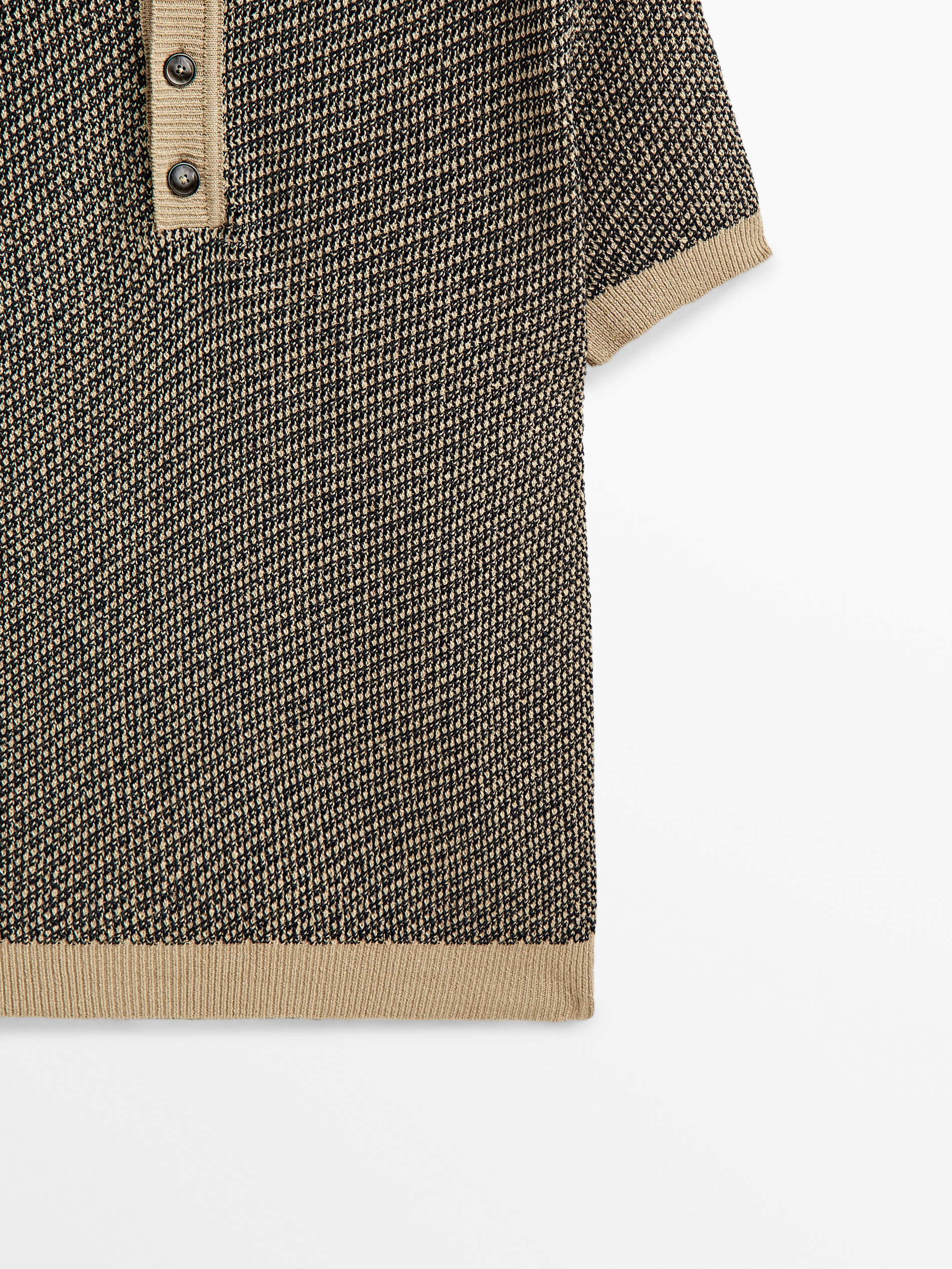 Jersey polo jacquard lino Limited edition Massimo Dutti