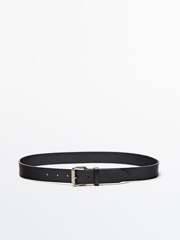 Leather belt with embossed detail