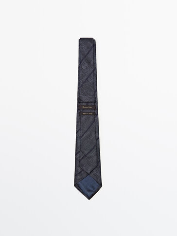 Gestreifte Krawatte aus Seide und Baumwolle