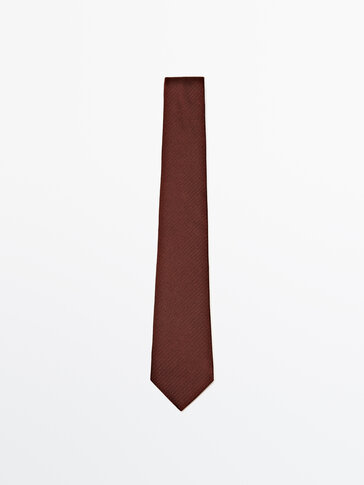 Strukturierte Krawatte aus Baumwolle und Seide