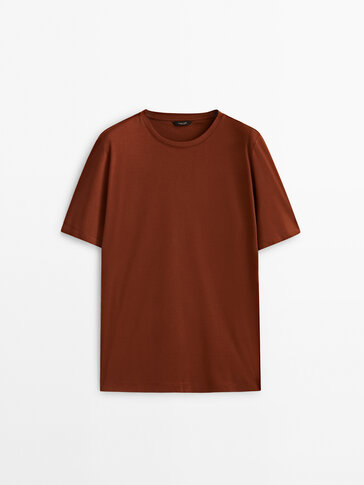 Short sleeve mercerised cotton T-shirt