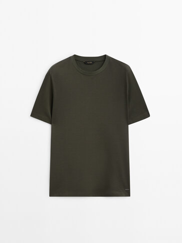 Short sleeve mercerised cotton piqué T-shirt