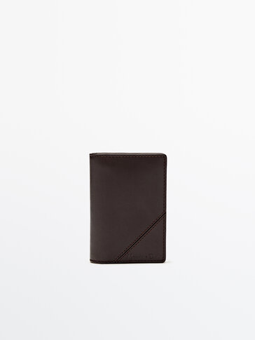 Vertikale Brieftasche aus Leder