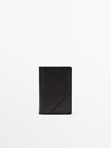 Vertikale Brieftasche aus Leder